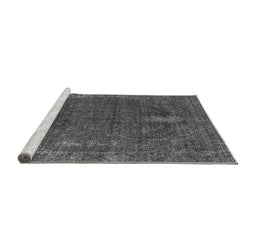 Sideview of Machine Washable Oriental Gray Industrial Rug, wshurb2220gry