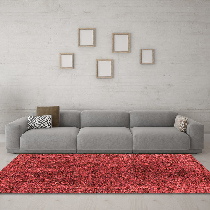 Industrial Red Washable Rugs