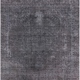 Square Mid-Century Modern Light Black Oriental Rug, urb2220