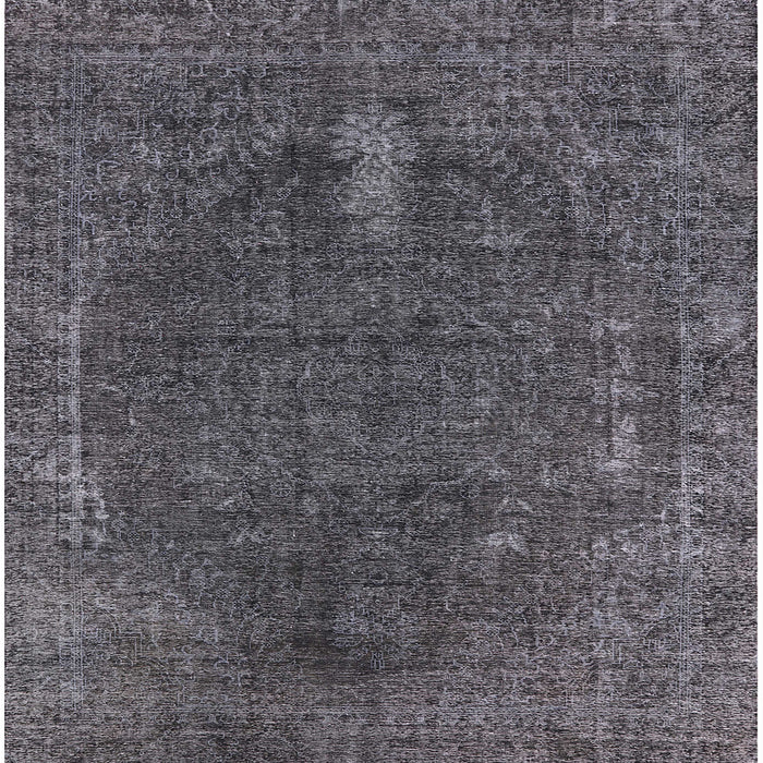 Square Mid-Century Modern Light Black Oriental Rug, urb2220