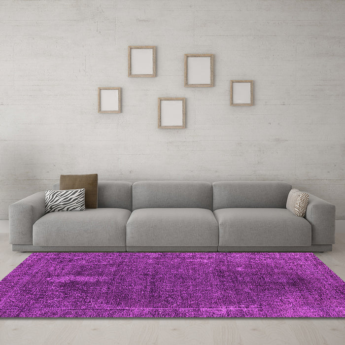 Machine Washable Oriental Pink Industrial Rug in a Living Room, wshurb2220pnk