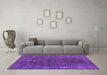 Machine Washable Oriental Purple Industrial Area Rugs in a Living Room, wshurb2220pur