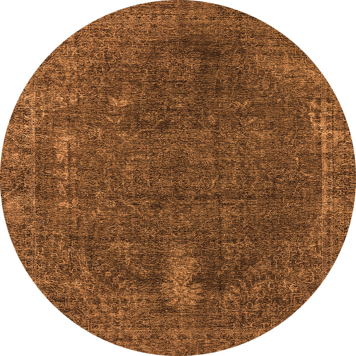 Round Oriental Orange Industrial Rug, urb2220org