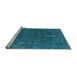 Sideview of Machine Washable Oriental Light Blue Industrial Rug, wshurb2220lblu