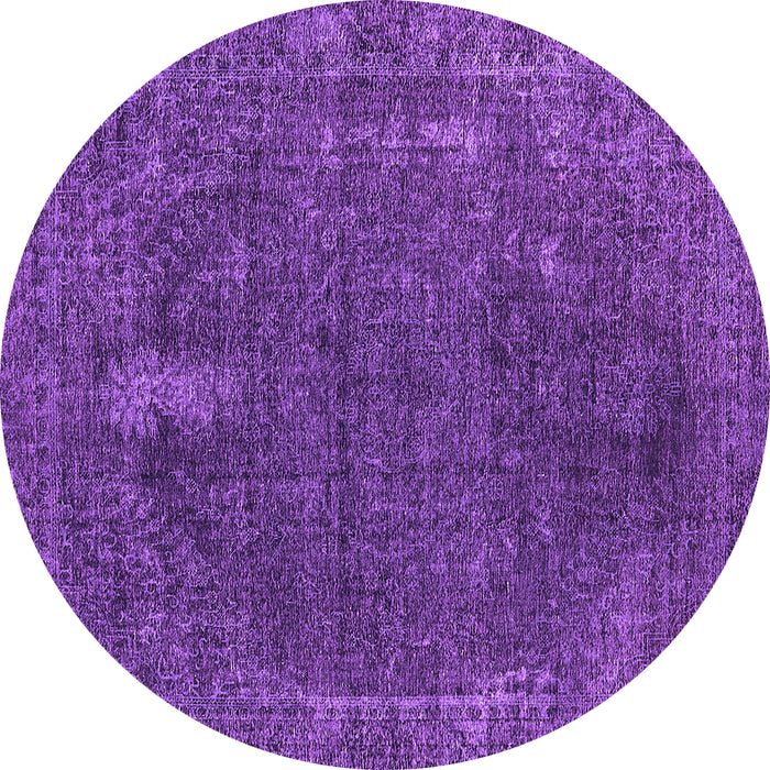 Round Oriental Purple Industrial Rug, urb2220pur