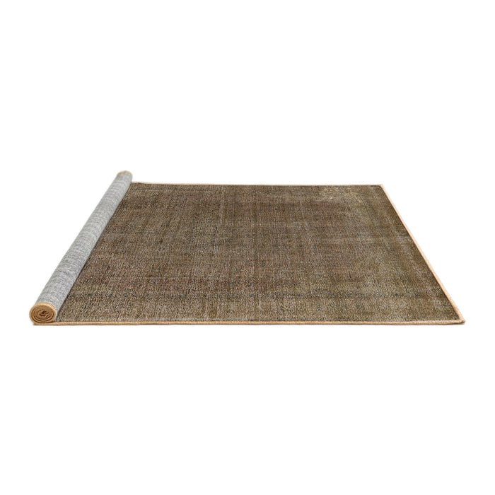 Sideview of Machine Washable Industrial Modern Dark Almond Brown Rug, wshurb2221