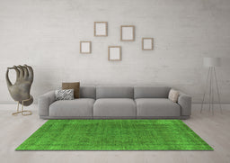 Machine Washable Oriental Green Industrial Area Rugs in a Living Room,, wshurb2221grn