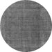 Round Oriental Gray Industrial Rug, urb2221gry