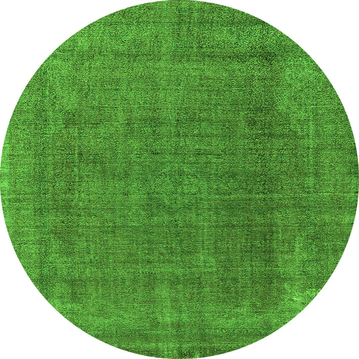 Round Oriental Green Industrial Rug, urb2221grn
