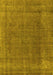 Machine Washable Oriental Yellow Industrial Rug, wshurb2221yw