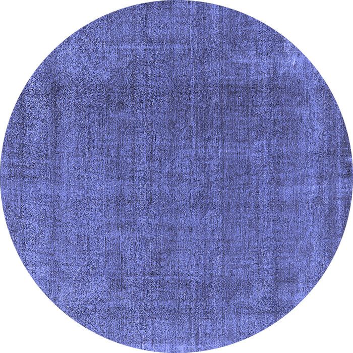 Round Oriental Blue Industrial Rug, urb2221blu
