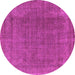 Round Oriental Pink Industrial Rug, urb2221pnk