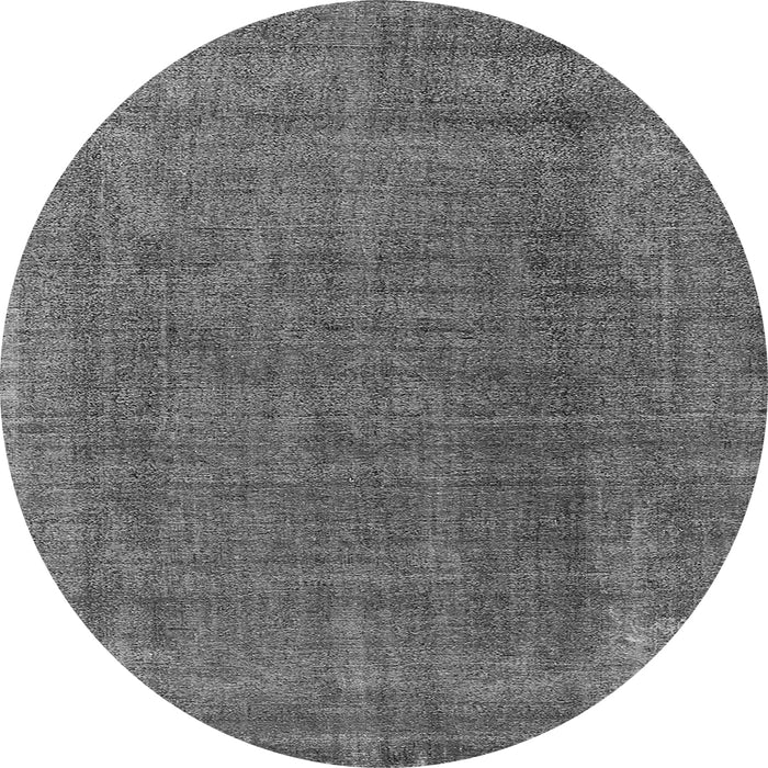 Round Machine Washable Oriental Gray Industrial Rug, wshurb2221gry