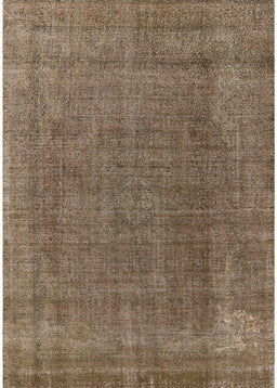 Mid-Century Modern Dark Almond Brown Oriental Rug, urb2221