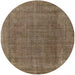 Round Mid-Century Modern Dark Almond Brown Oriental Rug, urb2221