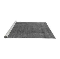 Sideview of Machine Washable Oriental Gray Industrial Rug, wshurb2221gry