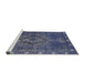 Sideview of Machine Washable Industrial Modern Blue Rug, wshurb2222