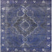 Square Mid-Century Modern Blue Oriental Rug, urb2222