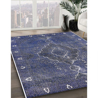 Mid-Century Modern Blue Oriental Rug, urb2222