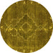 Round Oriental Yellow Industrial Rug, urb2222yw