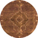 Round Oriental Orange Industrial Rug, urb2222org