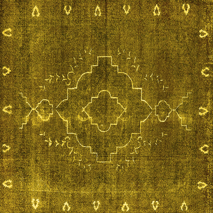 Square Oriental Yellow Industrial Rug, urb2222yw