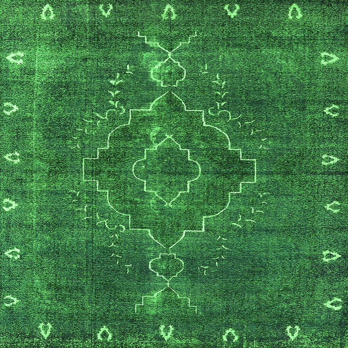 Square Oriental Green Industrial Rug, urb2222grn