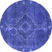 Round Oriental Blue Industrial Rug, urb2222blu