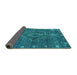 Sideview of Oriental Turquoise Industrial Rug, urb2222turq