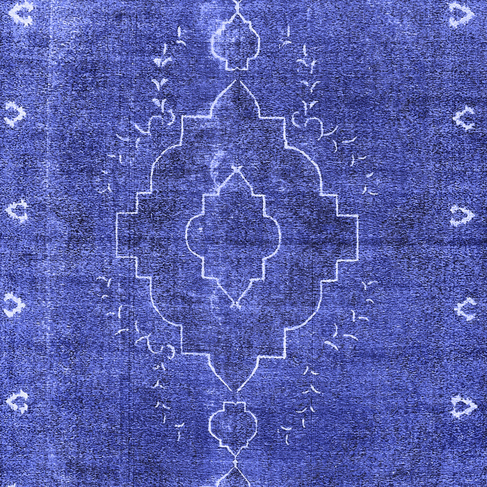 Machine Washable Oriental Blue Industrial Rug, wshurb2222blu