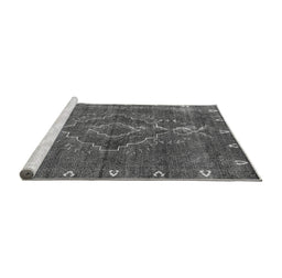 Sideview of Machine Washable Oriental Gray Industrial Rug, wshurb2222gry