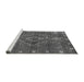 Sideview of Machine Washable Oriental Gray Industrial Rug, wshurb2222gry