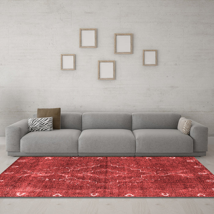 Industrial Red Washable Rugs