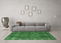 Machine Washable Oriental Emerald Green Industrial Rug, wshurb2222emgrn