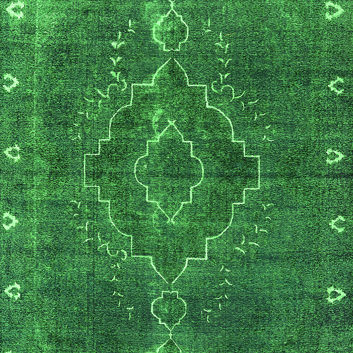 Machine Washable Oriental Green Industrial Area Rugs, wshurb2222grn