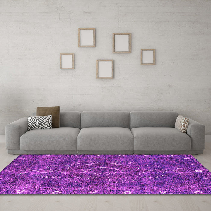 Machine Washable Oriental Pink Industrial Rug in a Living Room, wshurb2222pnk