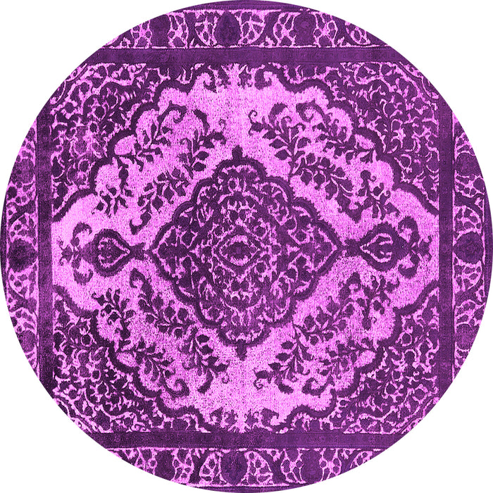 Round Oriental Pink Industrial Rug, urb2223pnk