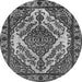 Round Oriental Gray Industrial Rug, urb2223gry