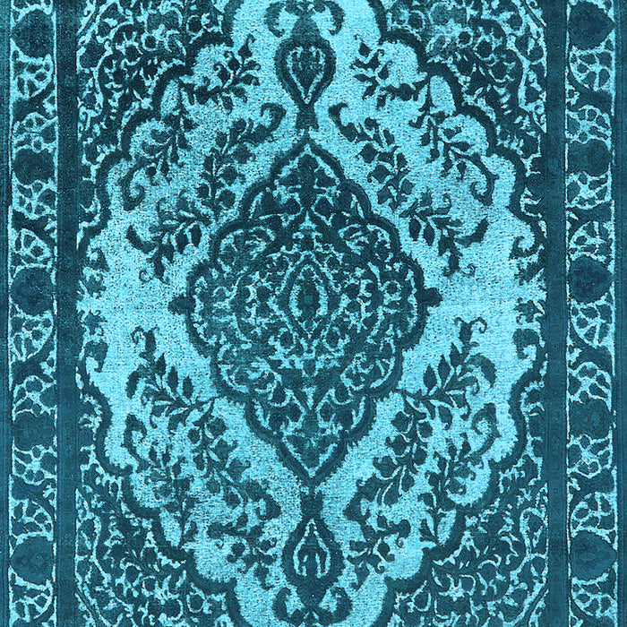 Machine Washable Oriental Light Blue Industrial Rug, wshurb2223lblu
