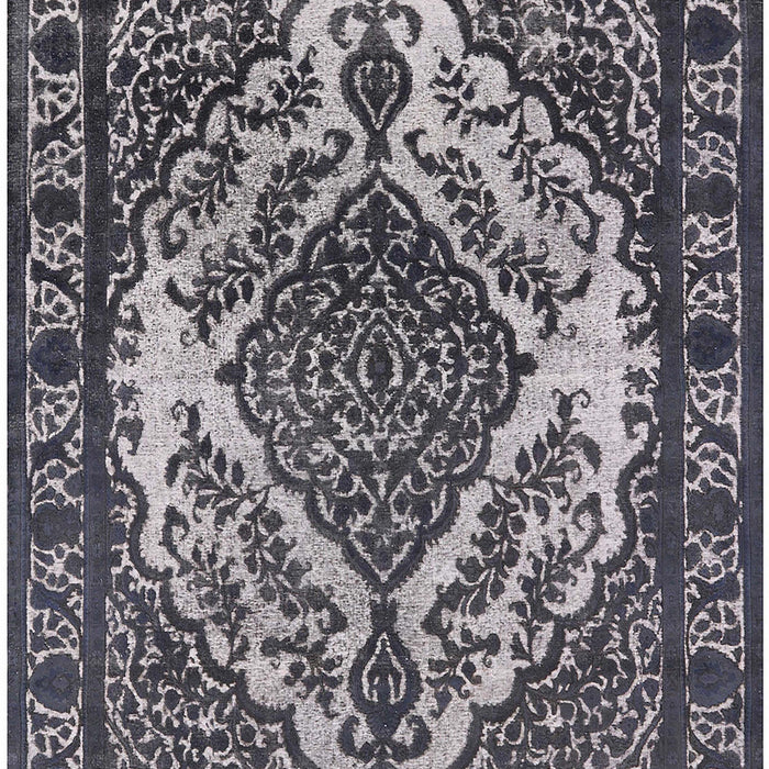 Mid-Century Modern Charcoal Blue Oriental Rug, urb2223