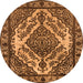 Round Oriental Orange Industrial Rug, urb2223org