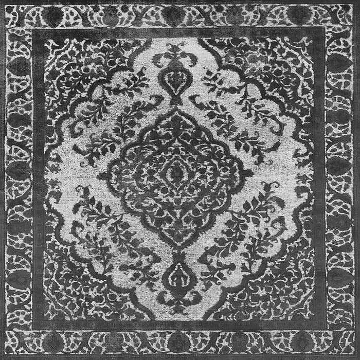 Square Machine Washable Oriental Gray Industrial Rug, wshurb2223gry