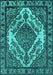 Machine Washable Oriental Turquoise Industrial Area Rugs, wshurb2223turq