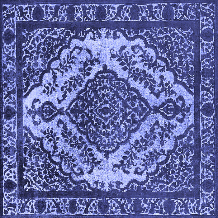 Square Oriental Blue Industrial Rug, urb2223blu