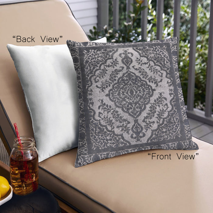 Front View of Mid-Century Modern Urban Square Charcoal Blue Throw Pillow, 18 inch by 18 inch, pwurb2223
