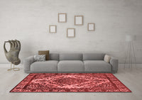 Machine Washable Oriental Red Industrial Rug, wshurb2223red