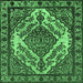 Square Oriental Emerald Green Industrial Rug, urb2223emgrn