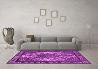 Machine Washable Oriental Pink Industrial Rug, wshurb2223pnk