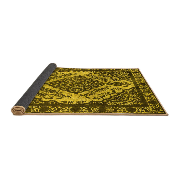 Sideview of Oriental Yellow Industrial Rug, urb2223yw