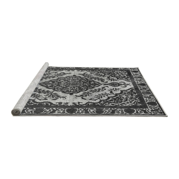 Sideview of Machine Washable Oriental Gray Industrial Rug, wshurb2223gry